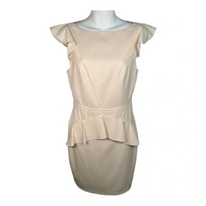 ELISE CREPE PEPLUM DRESS ROBE BASQUE‎ NWT